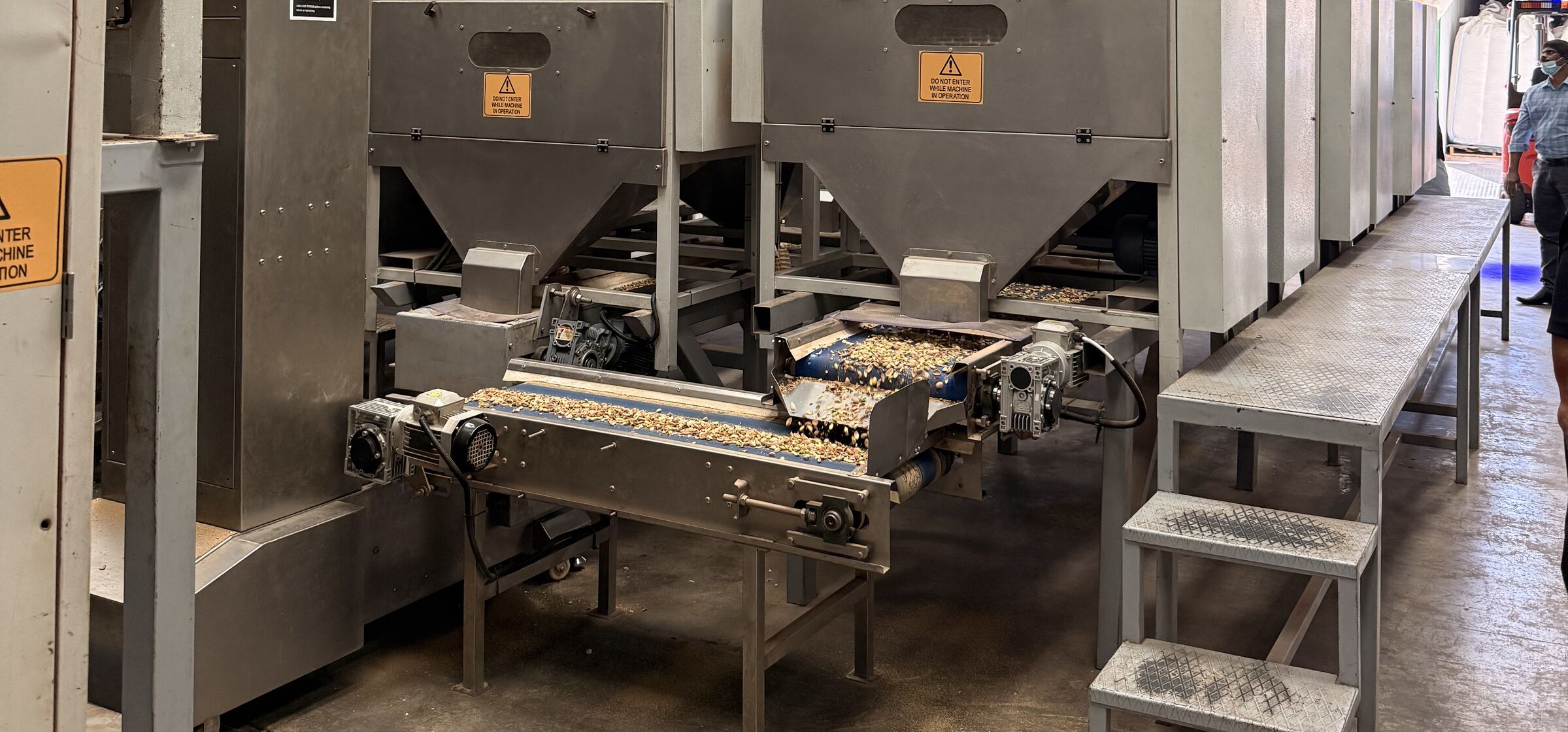 Pistachio processing line at the PistachioSt facility